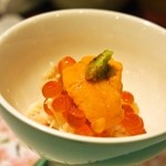 鮨 大照 - 毛蟹のいくら＆雲丹乗せ（2016年3月：3回目訪問）