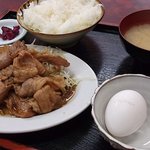 Makanaiya Kouchan - ポーク生姜焼き定食 生玉子付 600円