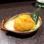 あや菜 - 生ふきのとうの酢味噌。加熱前のふきのとうを食べるのは初めて！