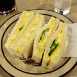 マヅラ喫茶店 - モーニングセット　玉子サンド（ハーフサイズ）