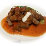 オチェーアノ - ４ディッシュコース　牛肉のソテー ストロガノフ風ソース　2013.10