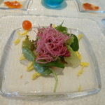 オチェーアノ - ４ディッシュコース　真鯛のマリネ 彩り野菜とマスタードソース　2013.10