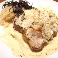 Les Jardin des dodine - 本日のランチ 1000円 の豚肩ロースのソテー マスタード＆クッパーのソース マッシュポテト添え