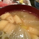 魚盛 - 201603 魚盛  ★本日のランチ(刺身）850円★味噌汁