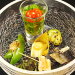 Koryouribaru Saitou Shouten - 本日の春鉢（懐石料理の八寸、そんな料理です）春の食材たちがお上品に並んでいます