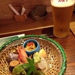 季節料理 薗 - 凝ったお通し＆生ビール('15.07)