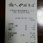 かんだやぶそば - レシート