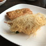 広東料理 センス - 魚のすり身と野菜のゆば巻き揚げと蟹爪の揚げもの