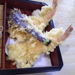 Yanagiya - [料理] 天ぷら (海老２尾‣茄子１ケ) アップ♪ｗ
