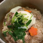 芦屋 銀しゃりや - 地鶏と温泉卵（大和地鶏）  980円