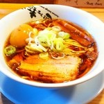 人類みな麺類 - 原点 (チャーシュー薄+煮玉子&メンマ厚)800円