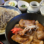 和寒雪割そば - 豚丼セット（冷そば）1100円