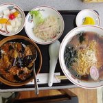 華正 - セットメニューのミニマーボなす丼です。