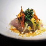 エクアトゥール - 金目鯛のミキュイ　燻製を掛けた白子のソース