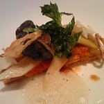 ユニッソン デ クール - ２３日　ディナー　エスカルゴと夏野菜のタルトレット