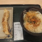 Hanamaru Udon - かけうどん小130円＆イカ天110円(2016.3.12)