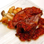 カンテサンス - 仔羊のコンフィ　赤ピーマンとライ麦のソース