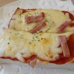 カフェ 茶華 - ピザトーストセット：ブレンドで（いつものわがまま、ピーマン抜き）