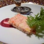 フレンチ割烹 宿 - ●前菜は蕪のブランマンジェ、ホタテとパプリカのテリーヌ