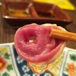 熊の焼鳥106 - 鶏刺し１２種盛　ハツもと リフト