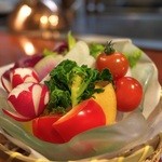 竹林庵みずの - サラダの野菜はすべて自家栽培でフレッシュ。