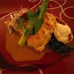 エリゼ光 - 甲殻類：活伊勢海老のローストと舌平目のポーピエットのシャンパン蒸し