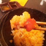 熊の焼鳥106 - 〆　熊のたまごかけご飯　ご飯に味付けされてるいるので醤油は掛けずに戴きます