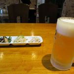 焼肉 ちゃん - ビールと小鉢_2016/03