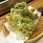 漁火 - 菜の花・筍の天婦羅