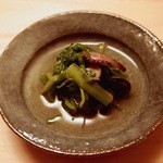 日本橋蛎殻町 すぎた - セリと焼き椎茸のお浸し