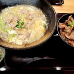 蓮池うどん - 肉卵とじおうどん＆小しょうが焼き丼セット！