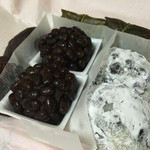 群林堂 - ◾︎かのこと豆大福
      豆大福/桜餅(こし)/おはぎ(粒餡)/かのこ/2016/03/20(日)購入品