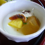 ひだ路元起 - 洋風ランチ（杏仁豆腐に干柿等）