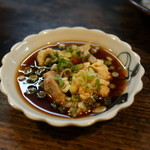 田吾作 - 鯛の内蔵の湯引きピリ辛ポン酢