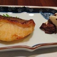 鮨 まつもと - ぎんぽの西京焼きと大滝村の椎茸～絶品でした