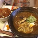 Tsukasa ya - 近所の気になっていたお店でランチ。辛めのカレーうどんにソースかつ丼を頂きました！