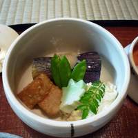 瓢亭 本店 - 瓢箪の一の段、ナス・湯葉ほか