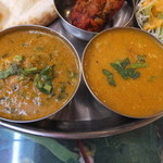 南印度ダイニング - サグチキンと豆カレー