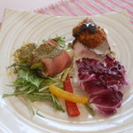 ラ・チチ - オイスターコース　牡蠣フライ＆牡蠣とアスパラのベーコン巻き　2016.3