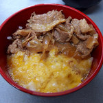 Asamasoba - げそ天そば（360円）＋ミニ牛丼（260円）＋玉子（50円）