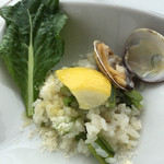 ラ・ソラシド フードリレーションレストラン - Bランチ、小松菜とアサリのレモンリゾット。