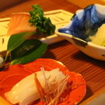 望洋樓 - お造りのやりいかにこのしろをすこし載せて