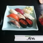 Machino Sushi - 握り寿司9貫と選べるミニ丼セット 3000円（税抜）