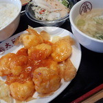 大阪王将 松江黒田店 - エビチリ定食 830円