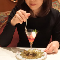 ミクニナゴヤ - デザート：苺とクランベリーのジュレ　ハイビスカス風味　ミントのソルベ