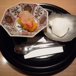 霞庭 まつばら - デザート…パパイヤ&白い珈琲プリン