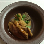 鴨正 - 鴨ロースとごぼう，筍の煮もの