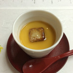 鴨正 - ソラマメの茶わん蒸しとフォアグラ