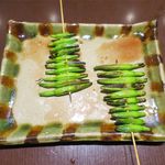 もつやき 松井 - 串焼4本目（金針菜）