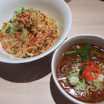 アジトイズム - 【イレギュラー】ポークカレーつけ麺 ajito風（800円）＋〆のリゾット（200円）＠大